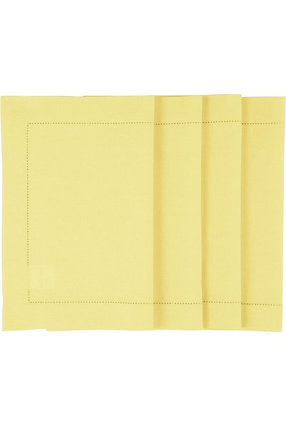 Generic Yellow Placemats Set of 4 – Cotton Linen Hemstitch Placemats 19" L x ...