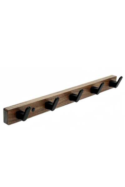 NayZaan Walnut Coat Hook Wall Mount,With 5 Hooks Wooden Coat Rack Wall Rack S...