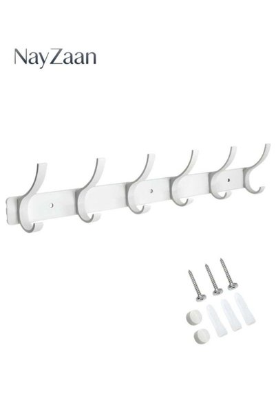 NayZaan Wall Mounted Coat Rack Hook，5 Black Coat Hooks for Hanging Coats,Heav...