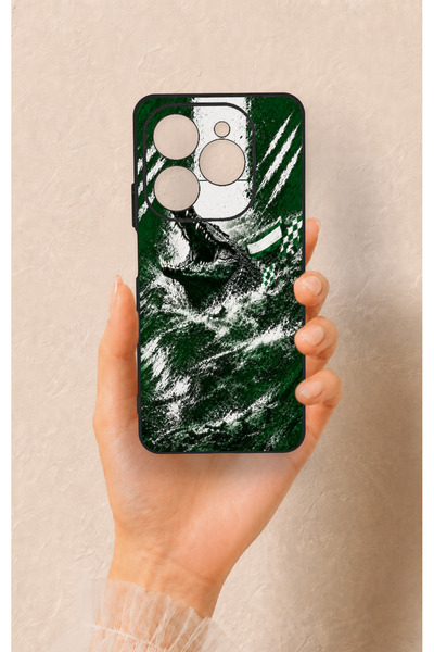 Vip Case Green Crocodile-Themed Patterned Silicone Case Compatible with Tecno...
