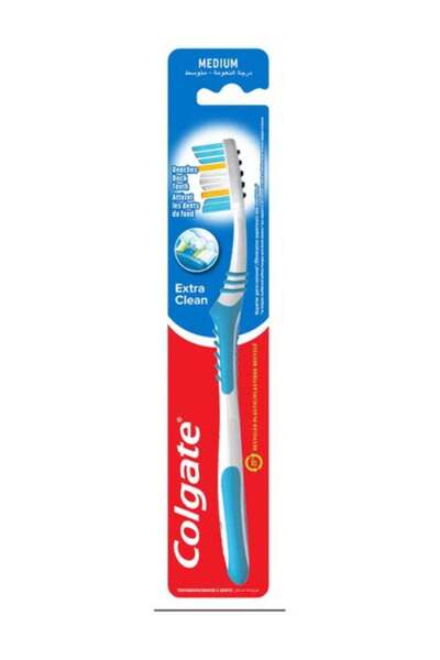 Colgate فرشاة أسنان إكسترا كلين، مقاس متوسط (قد يختلف التغليف)، متعددة الألوان.