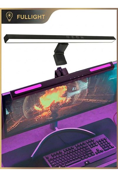 Fullight مصباح شاشة الكمبيوتر مع 7 أوضاع إضاءة RGB، بدون وهج، وشريط إضاءة LED...