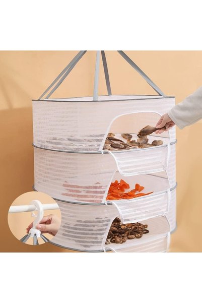 Generic رف شبكي مزدوج الطبقات لتجفيف الأعشاب، مناسب للنباتات، الأسماك، البراع...