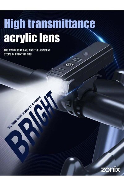 ZONIX Smart Bike Light, Auto-Sensing Night Mode, 4 Modes & Digital Display, I...