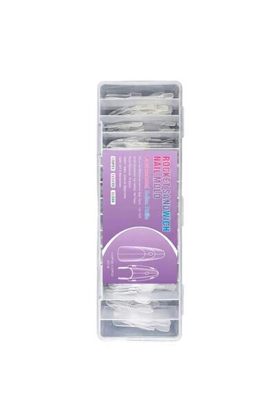 Choice Purple 1 Box 120Pcs Rocket Sandwich Dual Nail Forms Clear Dual Layer F...