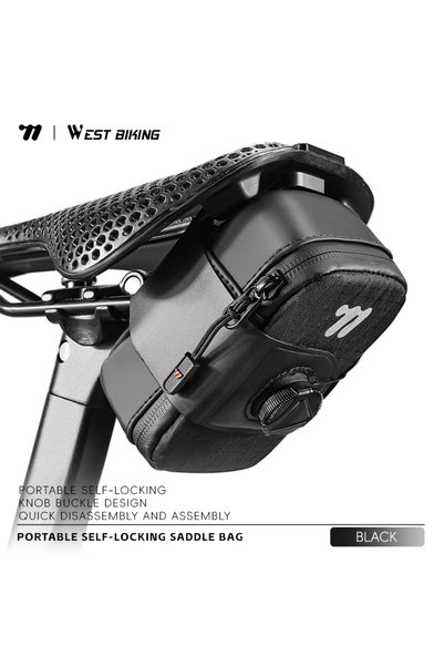 Choice 0.2L(12x8x4.5cm) Black WEST BIKING Bicycle Saddle Bag 0.2L Knob Self L...
