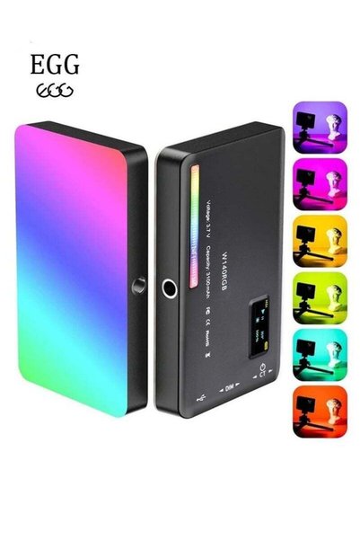 EGGBABY إضاءة فيديو RGB Egg W140، لوحة إضاءة LED محمولة للكاميرا 0-360 درجة ب...