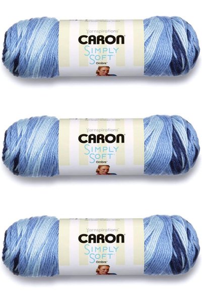 Generic Simply Soft Saturday Blue Jeans Ombre Yarn - 3 Pack of 141g/5oz - Acr...