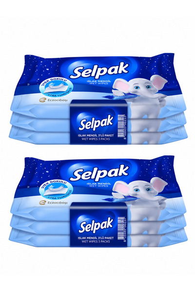 Selpak مناديل مبللة كلاسيكية، عبوة تحتوي على 6 قطع * إجمالي 60 منديلاً.