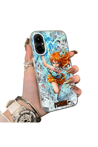 Hontinga Realme 12 Lite Compatible Silicone Hard-Edge Back Case with "Nami" P...