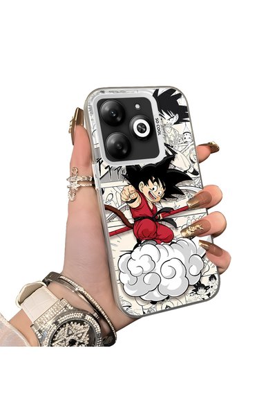 Hontinga Infinix Hot 40i Compatible Silicone Hard-Edge Back Case with Goku De...