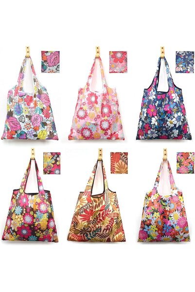 Generic Reusable Grocery Bag 6 Pcs, Foldable Eco-Friendly Shopping Bags, Ligh...