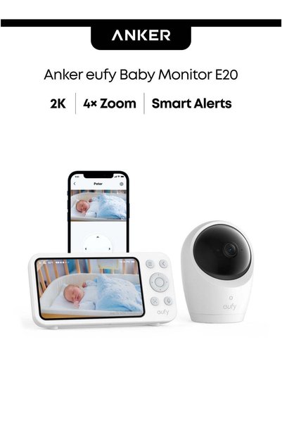 eufy Baby Monitor E20 with 2K Camera, Hybrid Wi-Fi and No Wi-Fi Connection, A...