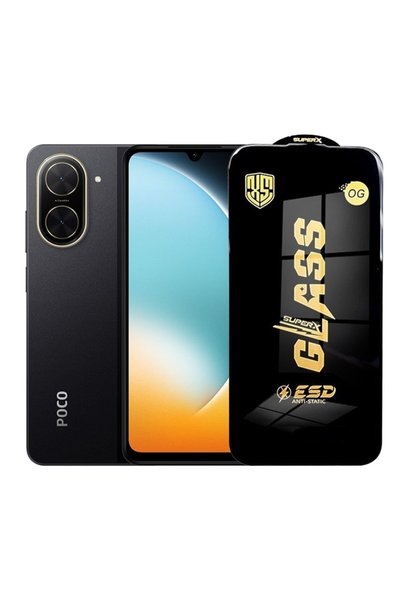 DAMUR Protective Film for Xiaomi Poco C71, Innovation, ESD Tempered Glass, Bl...