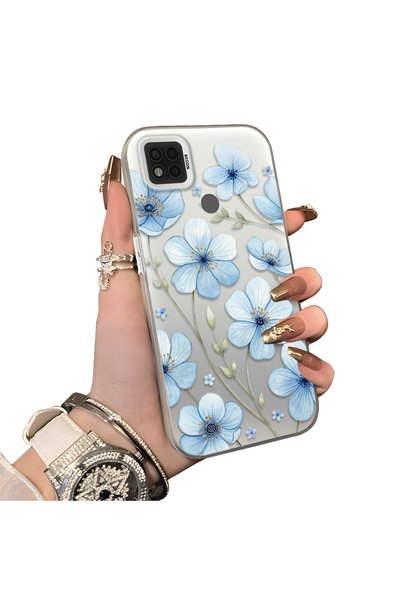 Hontinga Poco C31 Compatible Silicone Edge-to-Edge Hard Back Case with Floral...
