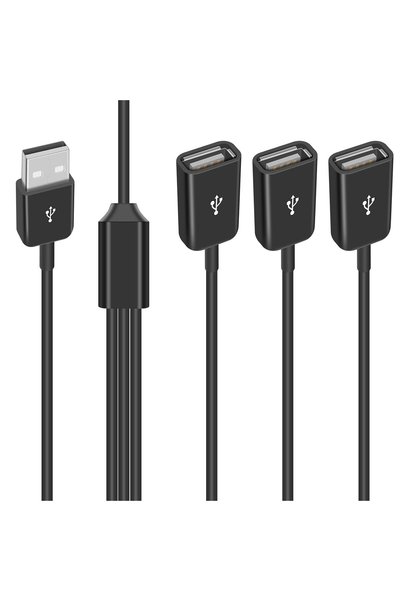 Generic كابل USB متعدد الاستخدامات 3 في 1، طوله 1 قدم/30 سم، كابل USB 2.0 ذكر...