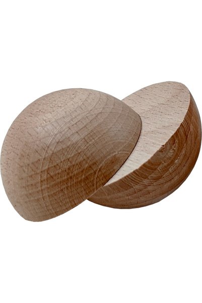 HIZIROĞLU AHŞAP Wooden Hemispheres, 25 mm in diameter, 48 pieces