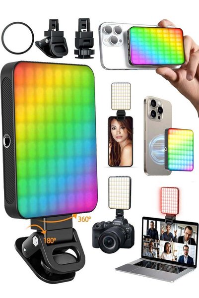Bamboo مشبك إضاءة للتصوير الفوتوغرافي، يمكن تثبيته على الهاتف أو الكمبيوتر ال...
