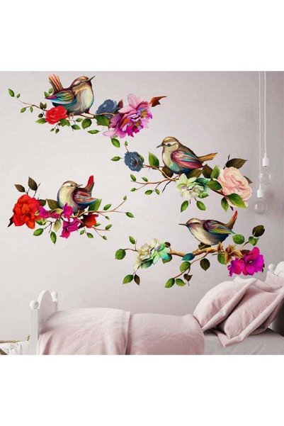 Zeemey Flower Wall Stickers Wildflower Floral Grass Peel and Stick Wall Art D...