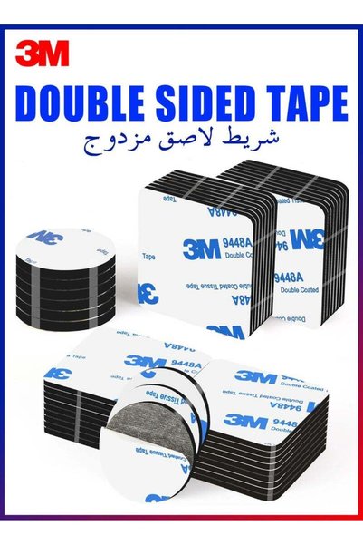 3M 100 Pcs Double Sided Tape, Double Sided Foam Tape Strong Heavy Duty Waterp...