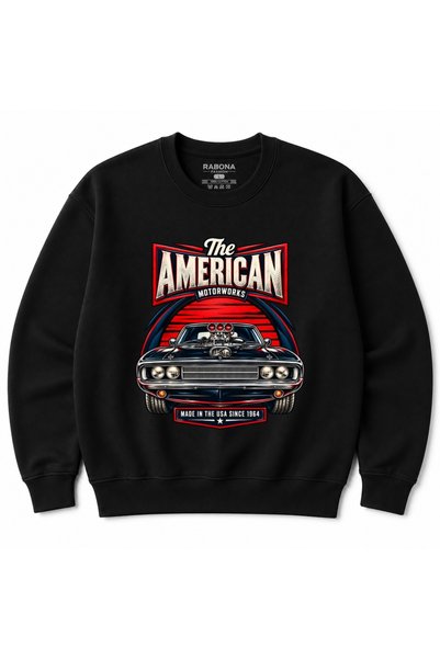Rabona Fashion The American Motorworks – Φούτερ με σχέδιο Vintage Muscle Car ...