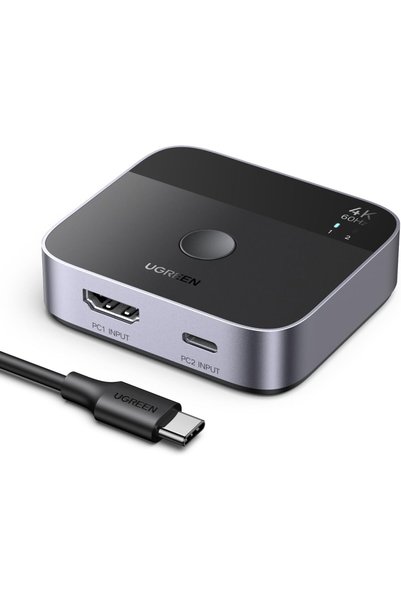 Generic محول 4K USB-C إلى HDMI، موزع HDMI بمنفذين، متوافق مع أجهزة الكمبيوتر.