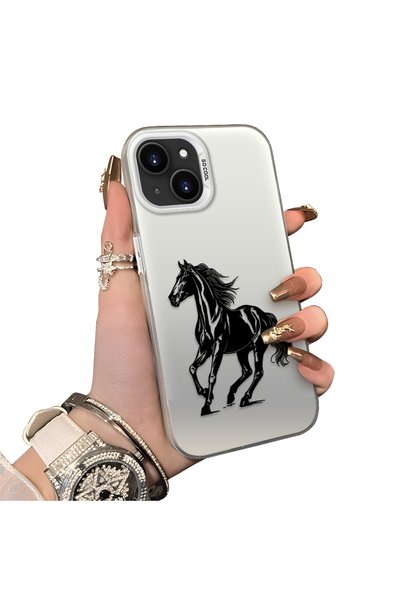 Hontinga iPhone 15 Plus Compatible Silicone Hard-Edge Back Case with Patterne...