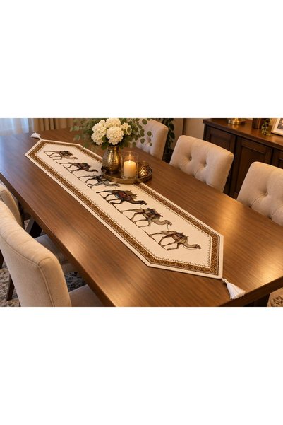 Yeshome Collection Royal Caravan Shönilli Gobelin 35x140 Tasseled Table Runne...
