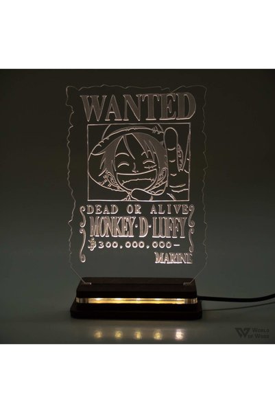 Generic Brand Φωτιστικό LED "One Piece - Luffy Wanted" W00842 Πολύχρωμο