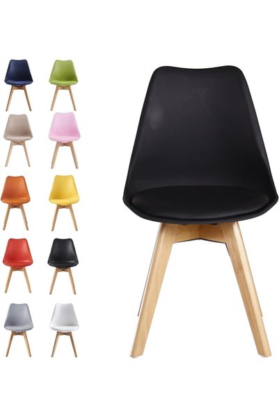 Generic Lorenzo Scandinavian Chair with Padded Seat for Dining Room, Kitchen,...