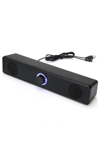 FLOWING Computer Speakers, 2.0 Stereo USB-Powered Wired Sound Bar, 3.5mm Auxi...