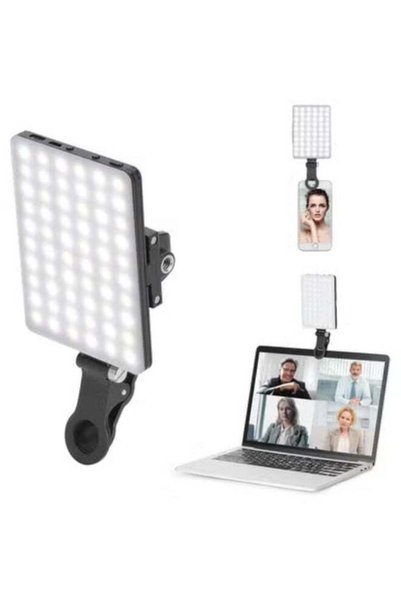 Arabest 60 LED High Power Rechargeable Clip Fill Video Light with Front & Bac...