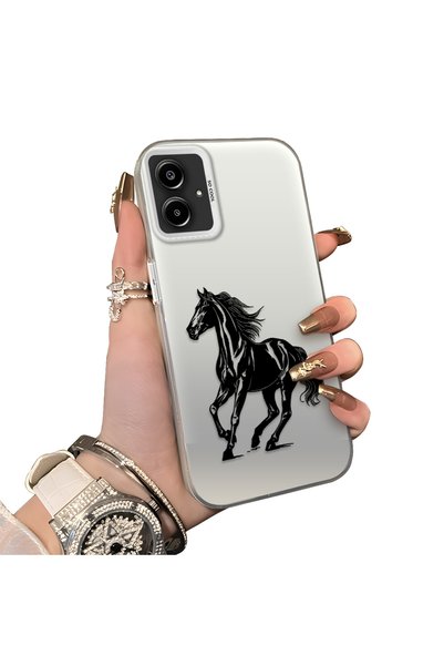 Hontinga Samsung Galaxy A06 Compatible Silicone Hard-Edge Back Case with Patt...