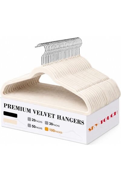 Generic 100pack Non-Slip Velvet Hangers,Ultra Thin Space Saving Suit Hangers,...
