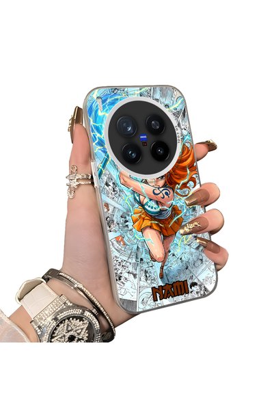 Hontinga Vivo X300 Pro Compatible Silicone Hard-Edge Back Case with Nami Patt...