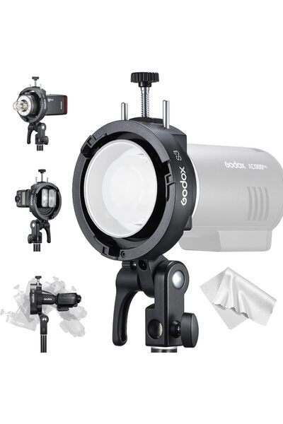 Godox حامل فلاش S3 Speedlite، مناسب للفلاشات ذات الرأس المستدير والمربع، مع م...