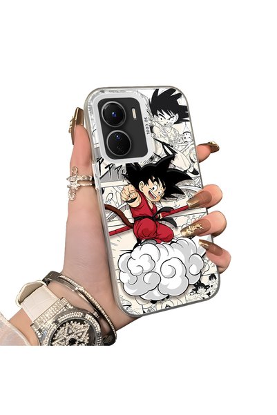 Hontinga Vivo Y16 Compatible Silicone Edge-to-Edge Hard Back Case with Goku D...