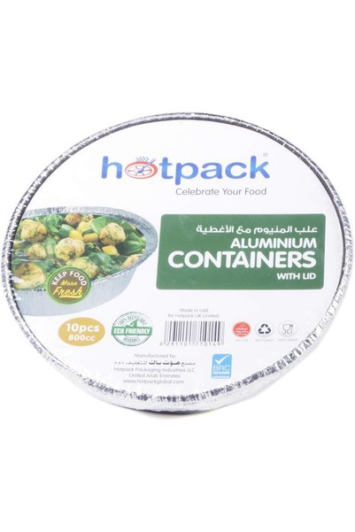 Generic حاوية ألومنيوم دائرية سعة 800 مل، 10 قطع