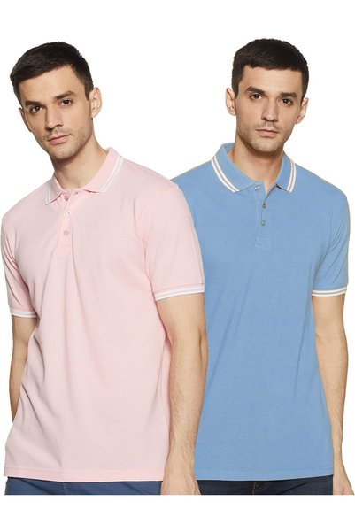 Generic Men's Solid Regular Fit Polo (2 Set) (CT-PO2)
