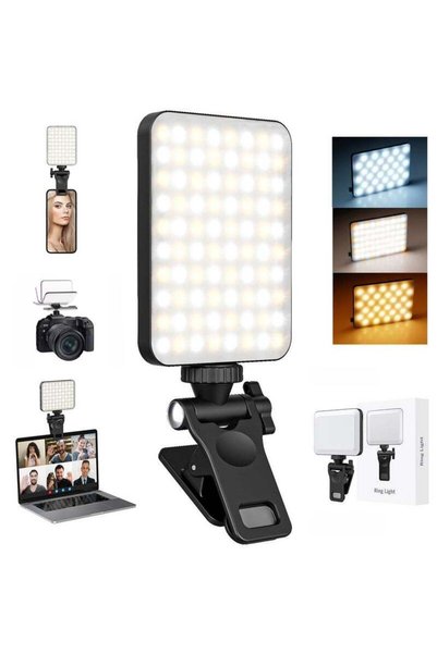 Bamboo مشبك إضاءة للتصوير الفوتوغرافي، يمكن تثبيته على الهاتف أو الكمبيوتر ال...