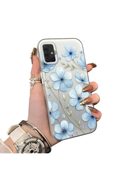 Hontinga Samsung Galaxy A51 Compatible Silicone Hard-Edge Back Case with Flor...