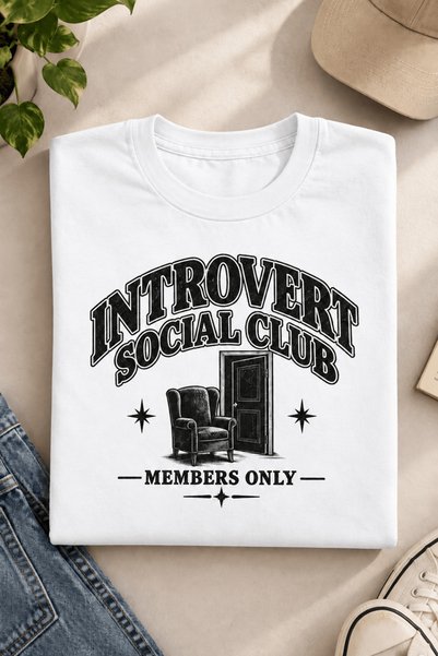Vordevia Introvert Social Club: Oversized βαμβακερό t-shirt με τύπωμα