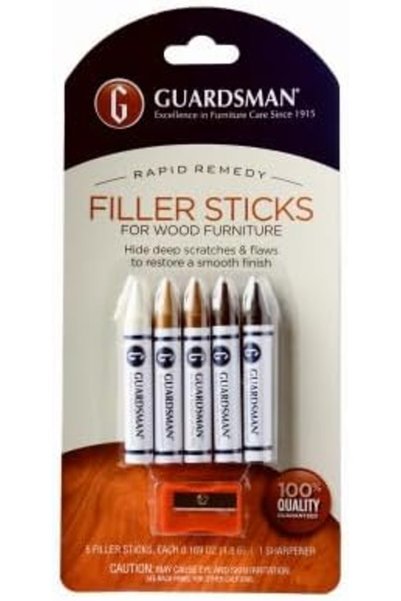 Guardsman Wood Furniture Repair Filler Sticks, 5 Colors Plus Sharpener, Black...