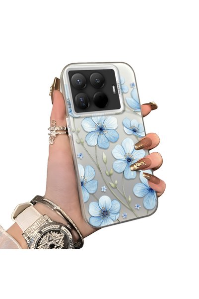 Hontinga 15T Pro-Compatible Silicone Hard-Edge Back Case with Floral Print—Ro...