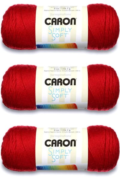 Generic Simply Soft Harvest Red Yarn - 3 Pack of 170g/6oz - Acrylic - 4 Mediu...