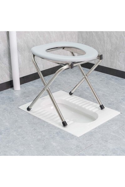 Generic Portable Toilet for Camping, Folding Toilet Seat, Stainless Steel Por...