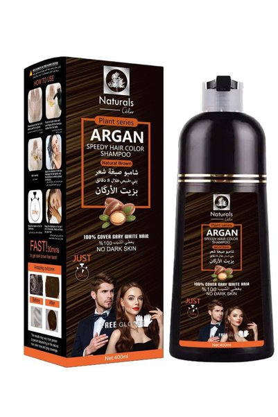 Naturals شامبو لتلوين الشعر باللون البني، يحتوي على زيت الأرغان، من ماركة "نا...