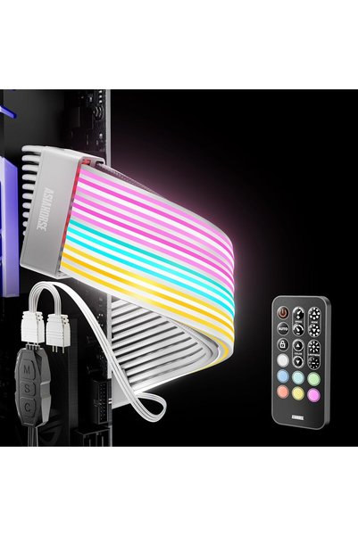 Generic غطاء وحدة تزويد الطاقة Aurora Pro Argb مع 108 مصابيح LED قابلة للتحكم...