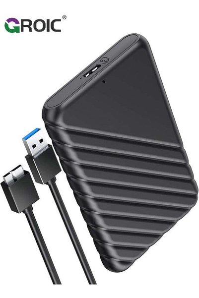 GROIC علبة خارجية لمحرك الأقراص الصلبة بحجم 2.5 بوصة، تدعم USB-C 3.1 Gen 2 بس...