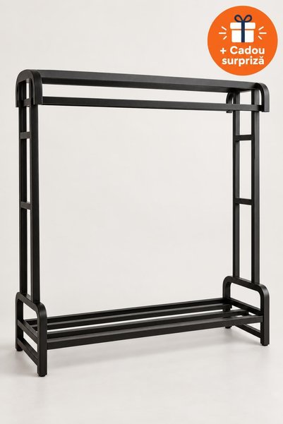 OferteTop Suport Haine Metalic tip Stender, Raft Pantofi și Raft Superior, 11...